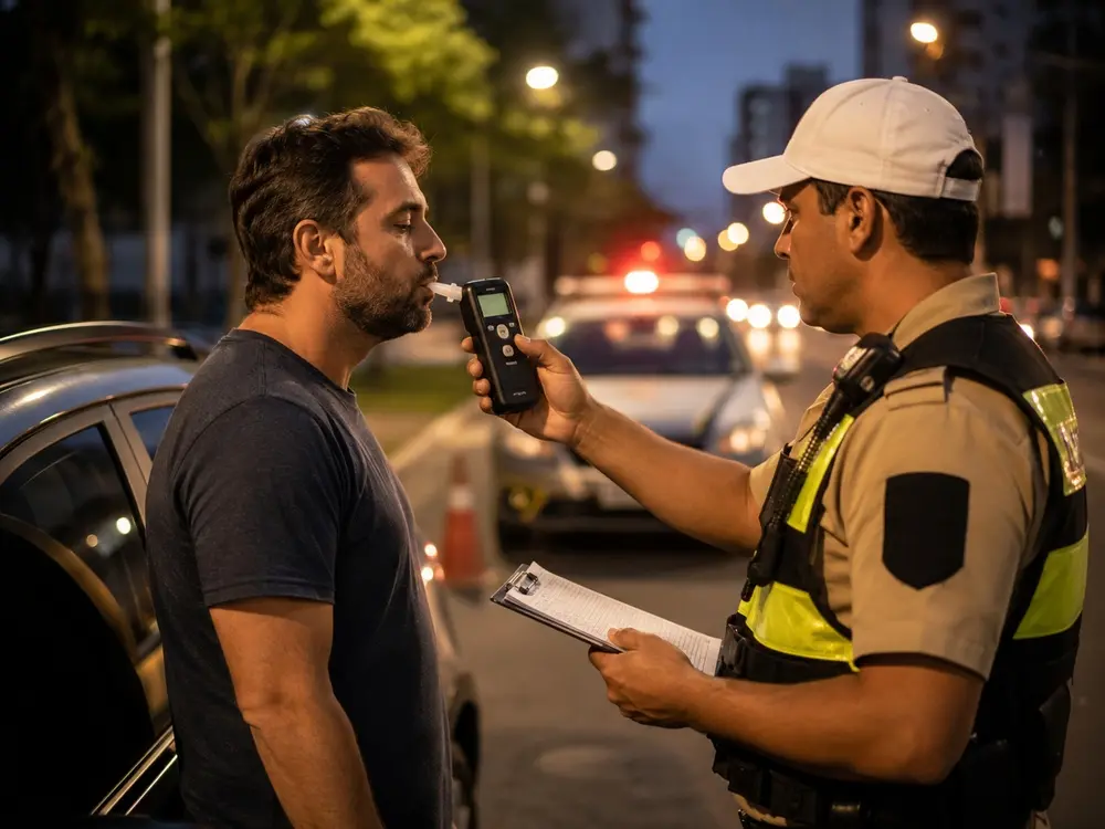 Abordagem de trânsito relacionada ao teste do bafômetro